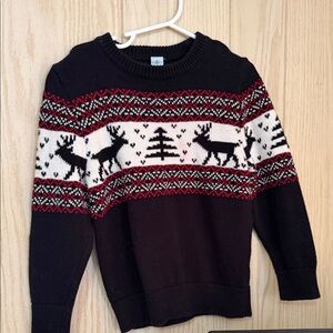 Boys  Black and White Reindeer Sweater